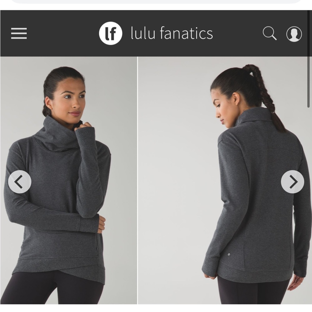 lululemon athletica Dark Charcoal Gray Funnel Neck Pullover